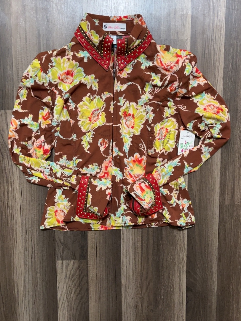 SHOW DIVA DESIGNS Women’s Large Limited Edition Western Long Sleeve Shirt NWT